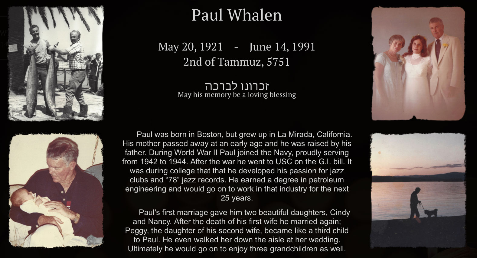 Paul Whalen - Yahrzeit Memorial Biography